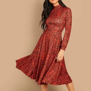 SHEIN | mock neck snakeskin print dress